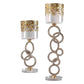 Antiquated Multi Ring Design Glass Crystal Candle Holder / Ruchi