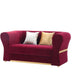 Minimalist Velvet Upholstered 3 Pcs Maroon Sofa Set / Ruchi