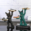Bulldog Resin Butler Statue With Tray / Ruchi