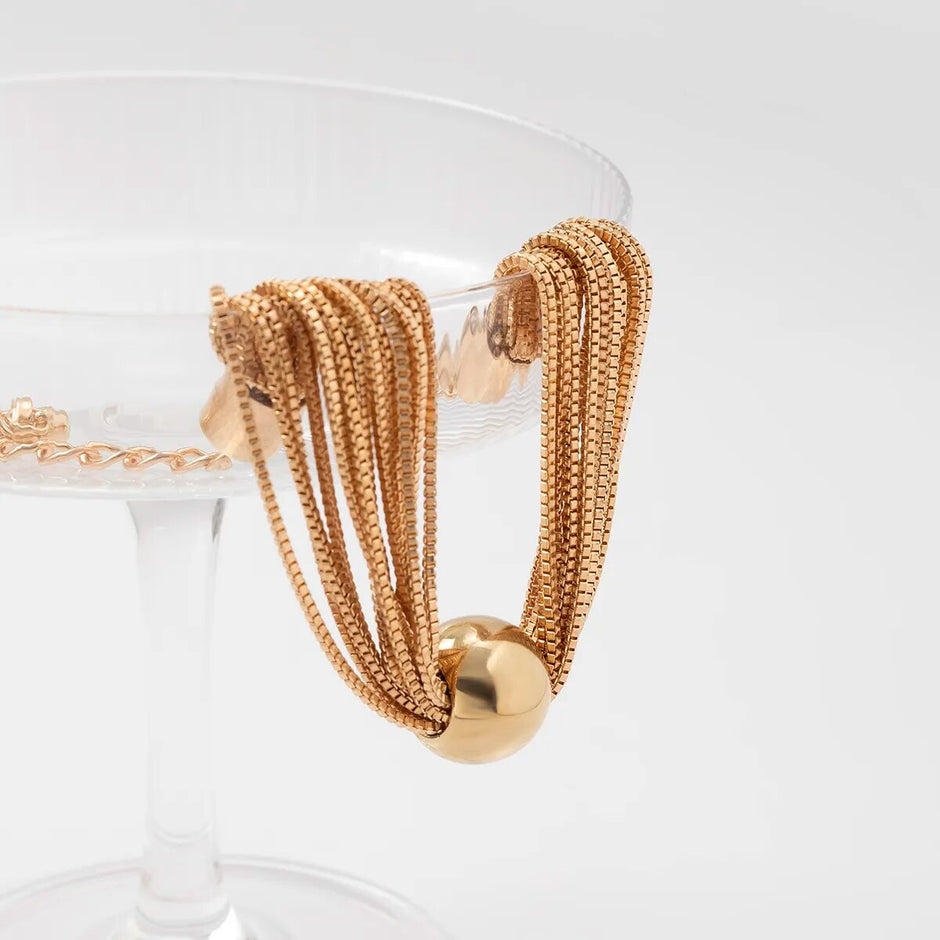 Chunky Multilayer Beaded Chain Bracelet / Ruchi