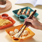7 Inches Square Plastic Platter With Sauce Holder / Ruchi