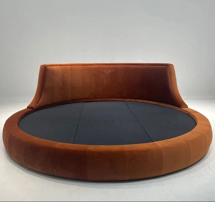 Modern Velvet Upholstered Round Bed / Ruchi