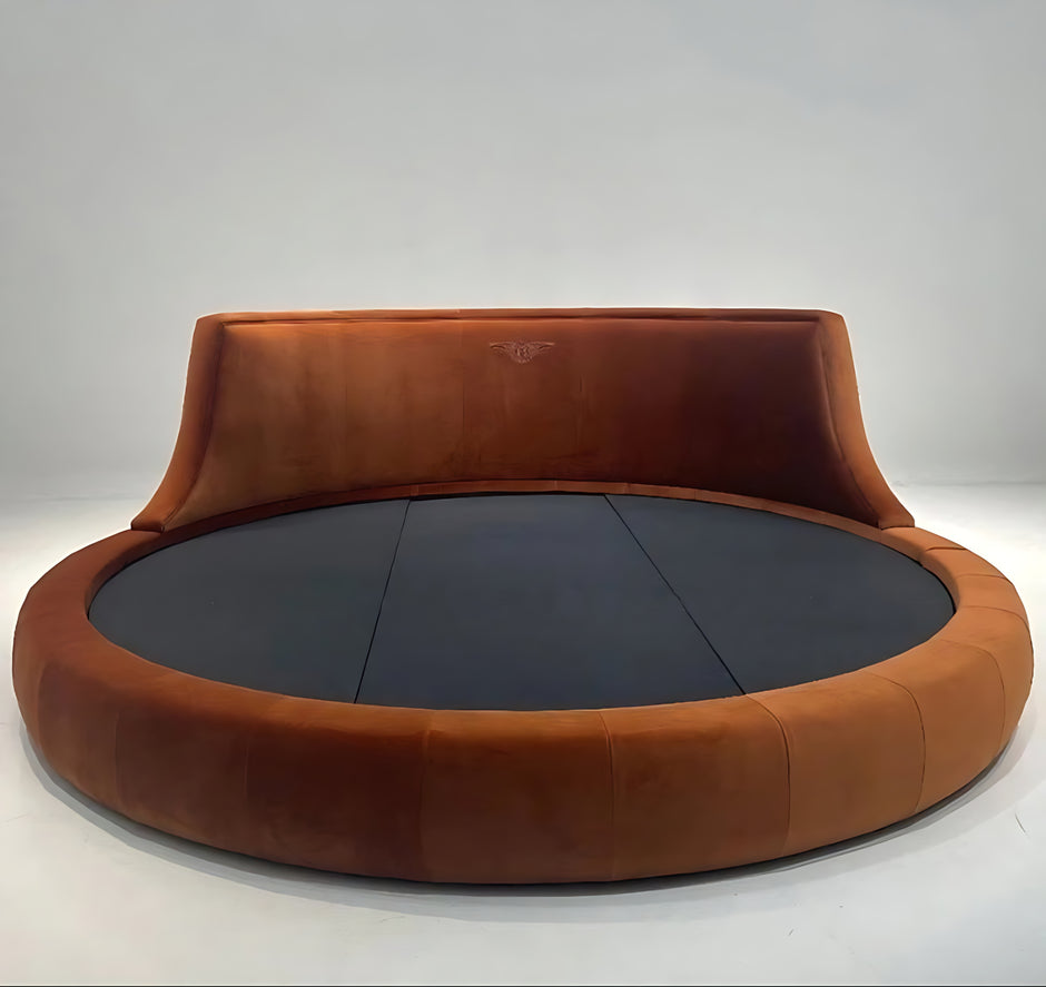 Modern Velvet Upholstered Round Bed / Ruchi