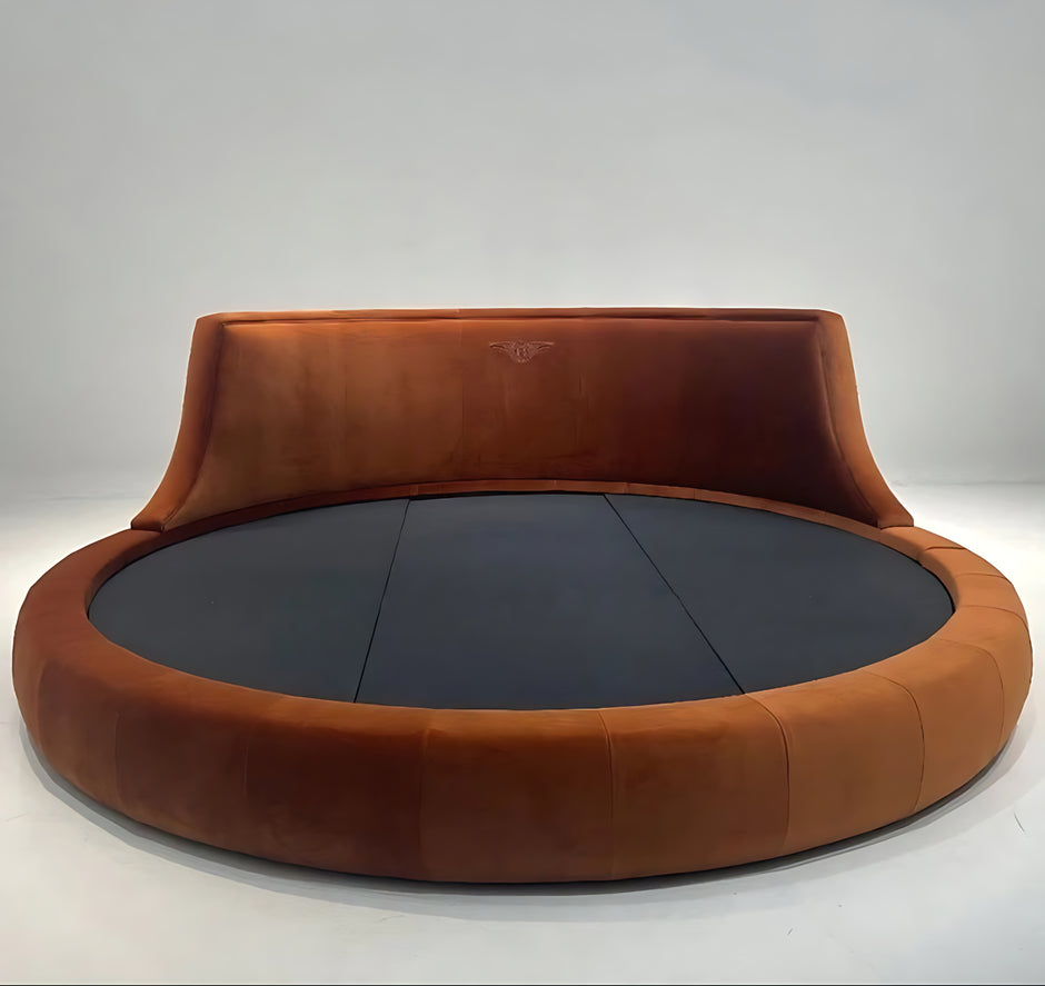 Modern Velvet Upholstered Round Bed / Ruchi