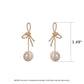 1 Pair Golden Bowknot Pearl Zirconia Metal Earrings / Ruchi
