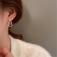 1 Pair Of Teddy Bear Pendant Faux Pearl Metal Earrings / Ruchi