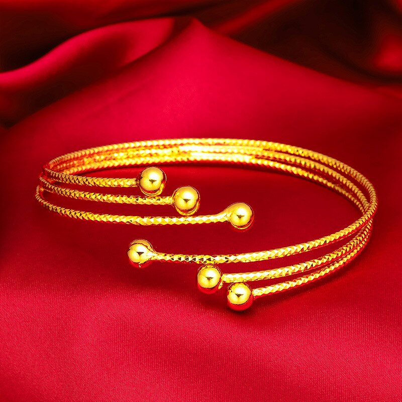 Golden Metal Cuff Bangle And Ring Set / Ruchi