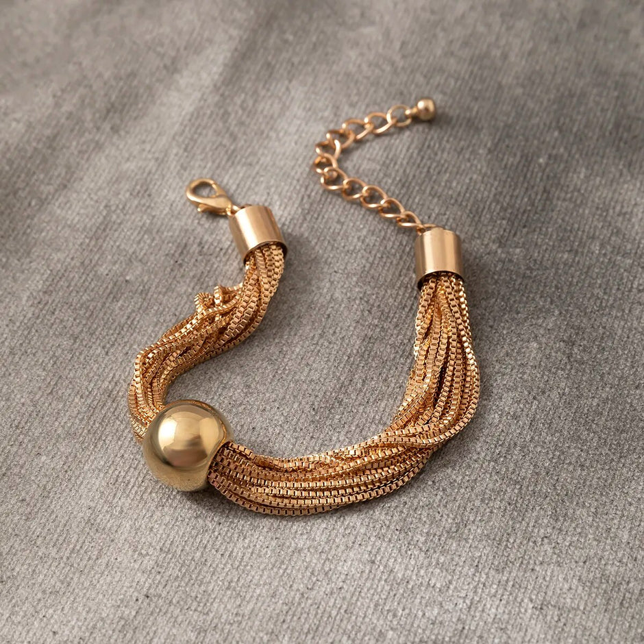Chunky Multilayer Beaded Chain Bracelet / Ruchi
