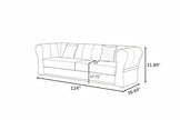Minimalist Velvet Upholstered 3 Pcs Maroon Sofa Set