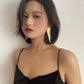 1 Pair Tassel Design Zirconia Brass Golden Earrings / Ruchi