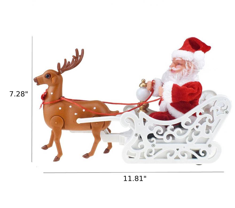Christmas Santa Claus Elk Sled Electric Toy / Ruchi