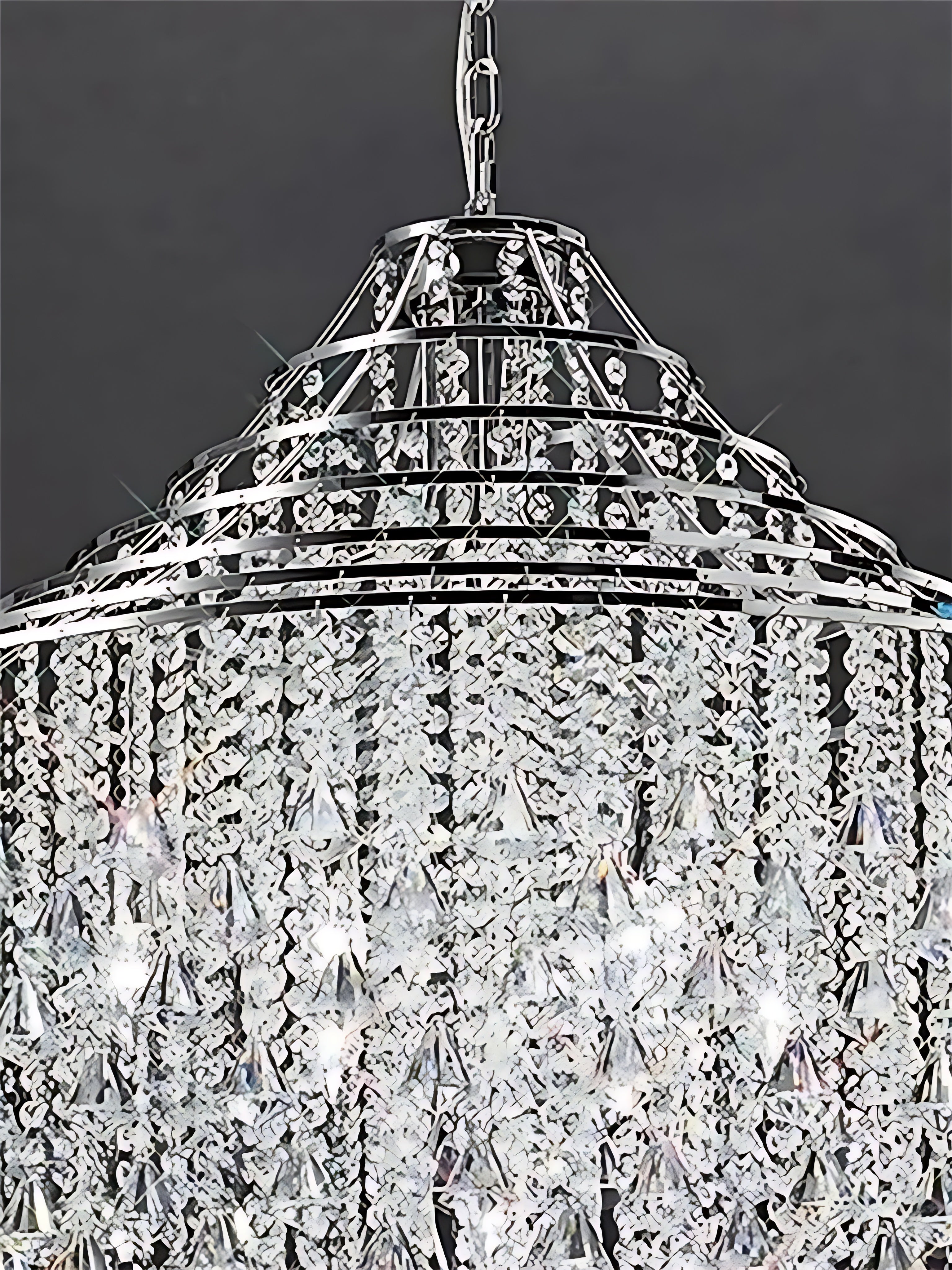 Modern LED Crystal Chandelier For Staircase / Ruchi