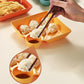 7 Inches Square Plastic Platter With Sauce Holder / Ruchi