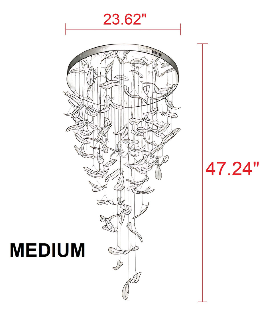 Modern Long Leaf Style LED Chandelier / Ruchi