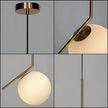 White Round Glass Pendant Light / Ruchi