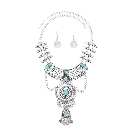 Bohemian Ethnic Style Coin Tassel Necklace Set / Ruchi