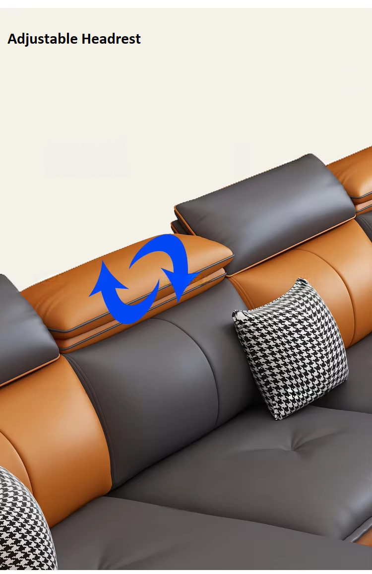 Relaxing U-Shaped Leather Sectional Sofa