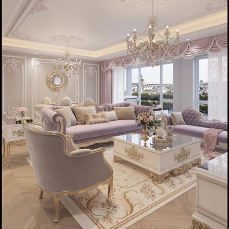 European Button-tufted Fabric Sofa Set / Ruhi 
