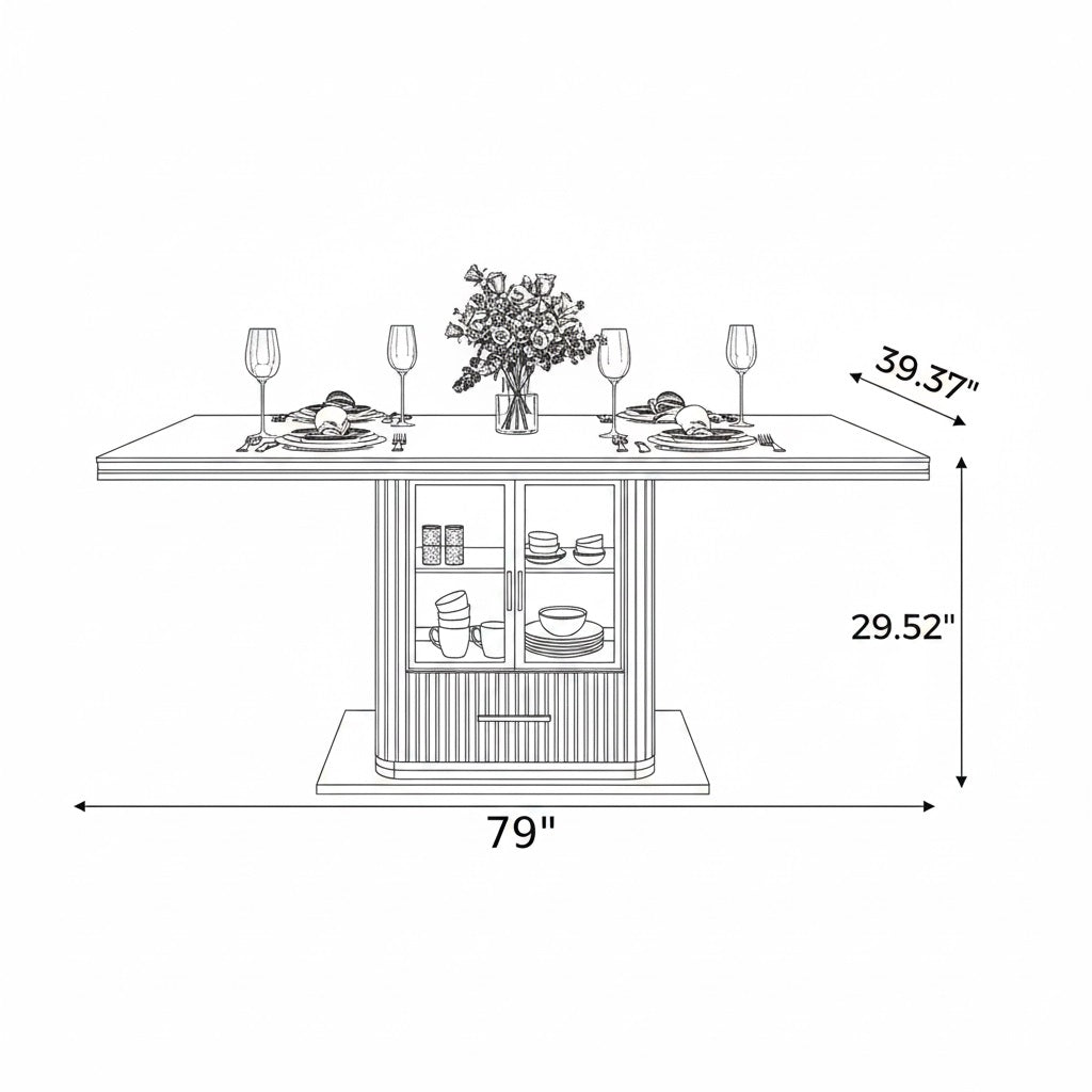 Marble Top Modern Dining Table Set For 6 / Ruchi