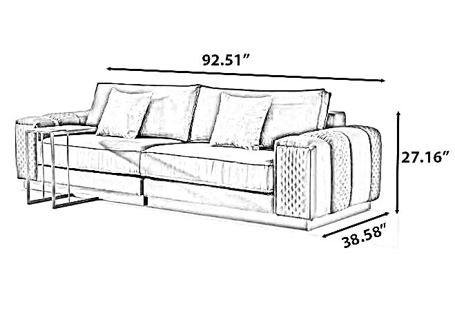 4 Piece Fabric Sectional Sofa Set / Ruchi