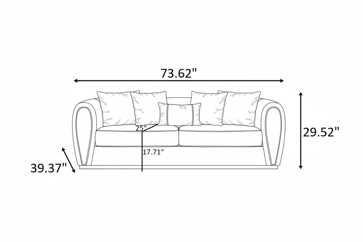 Post Modern 3 Pieces Fabric Upholstered Sofa Set / Ruchi