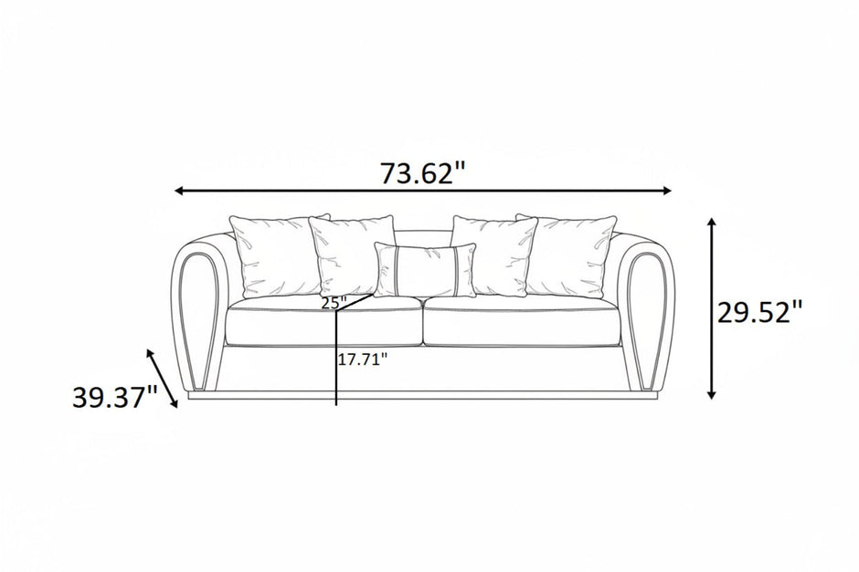 Post Modern 3 Pieces Fabric Upholstered Sofa Set / Ruchi