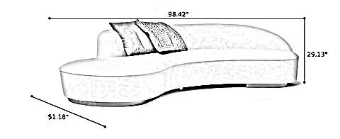 Affluent Curvy Fabric Upholstered Combination Sofa Set