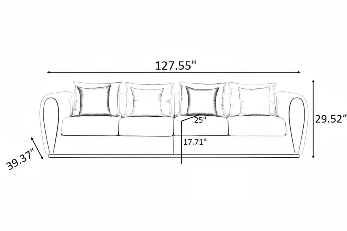 Post Modern 3 Pieces Fabric Upholstered Sofa Set / Ruchi