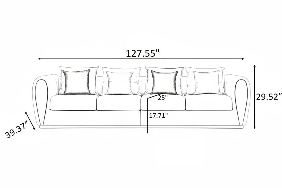 Post Modern 3 Pieces Fabric Upholstered Sofa Set / Ruchi