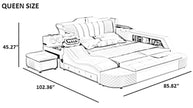 Multifunctional Smart Leather Bed With Massager