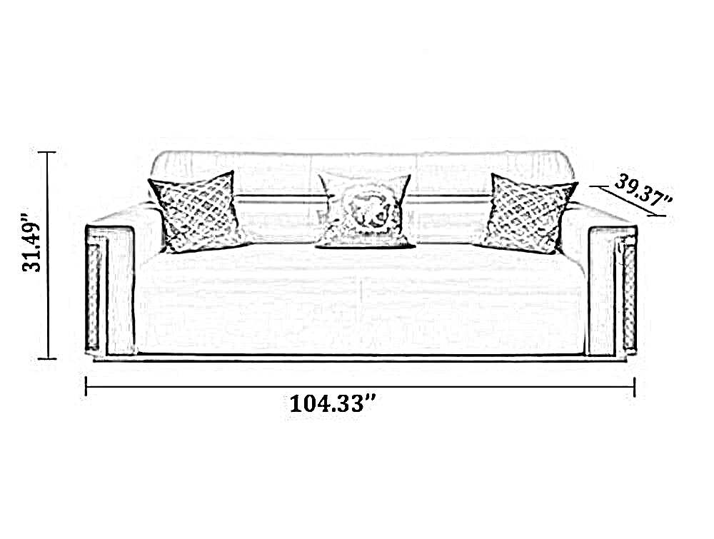 3 Piece Leather Sofa Set For Living Room / Ruchi