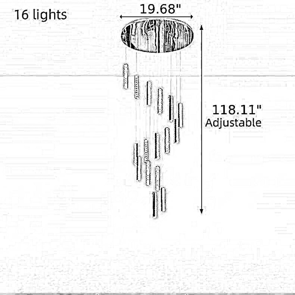 Modern Crystal Bar Design LED Chandelier