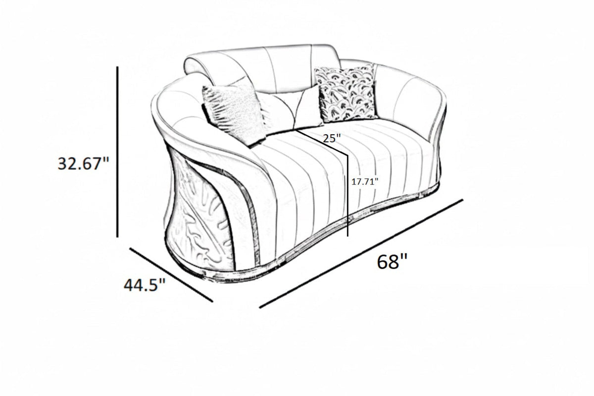 Italian Velvet Fabric Sofa Set / Ruchi