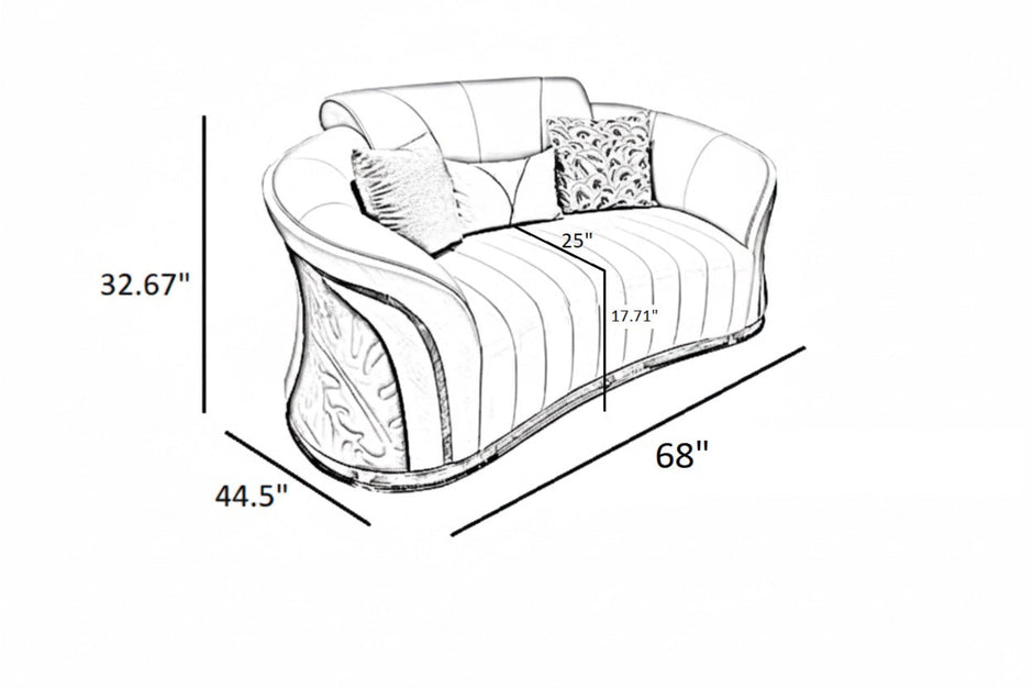 Italian Velvet Fabric Sofa Set / Ruchi