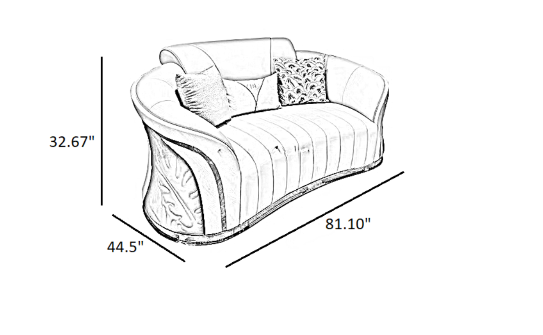 Italian Velvet Fabric Sofa Set