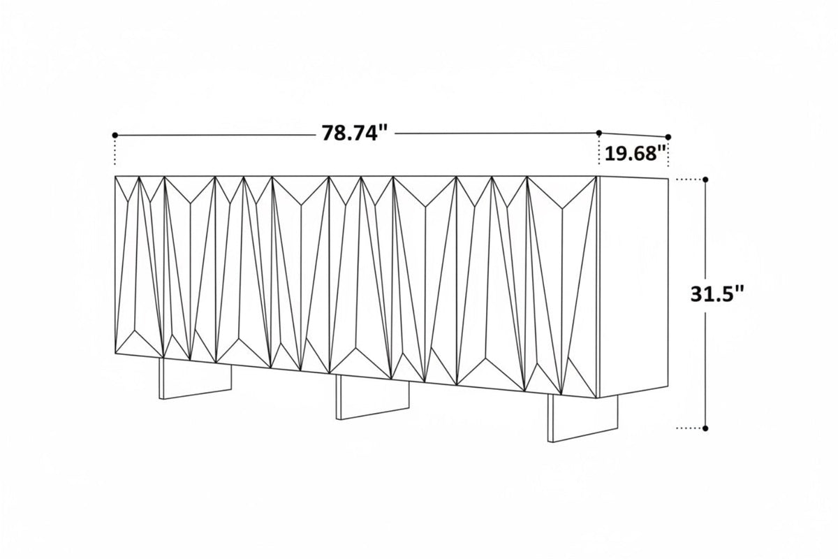 Geometric Design Modern Wooden Buffet Table