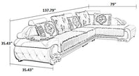 European L-Shape Fabric and Leather Sectional Sofa / Ruchi