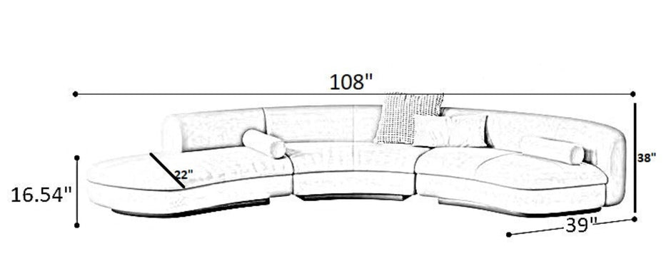 Modular Sectional Sofa With Fabric Upholstery / Ruchi