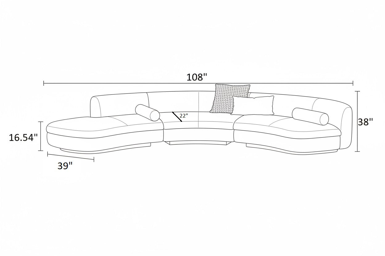 Modular Sectional Sofa With Fabric Upholstery