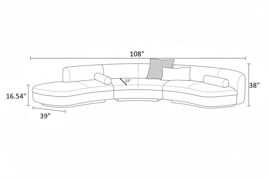 Modular Sectional Sofa With Fabric Upholstery