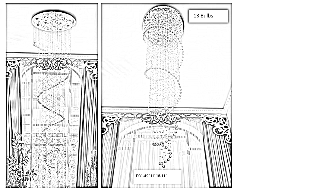 Remote Control LED Chandelier For Dining Room