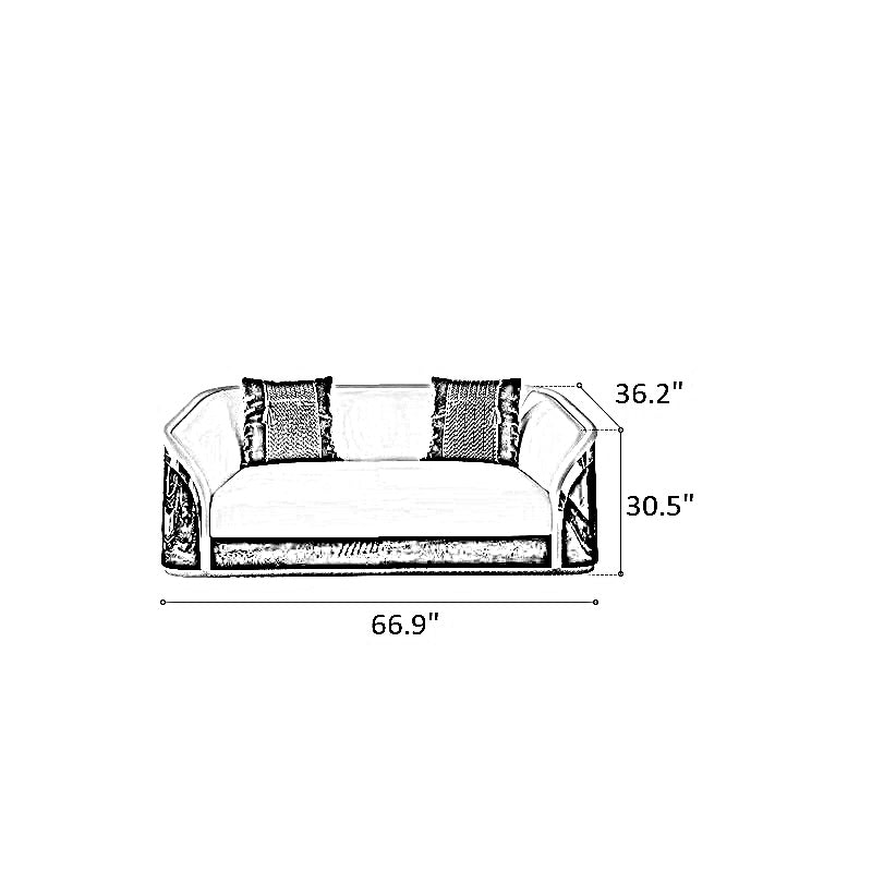 Modern Glossy Wooden Sofa Set