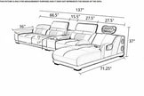 Head Massager Leather Sectional Sofa
