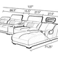 Head Massager Leather Sectional Sofa