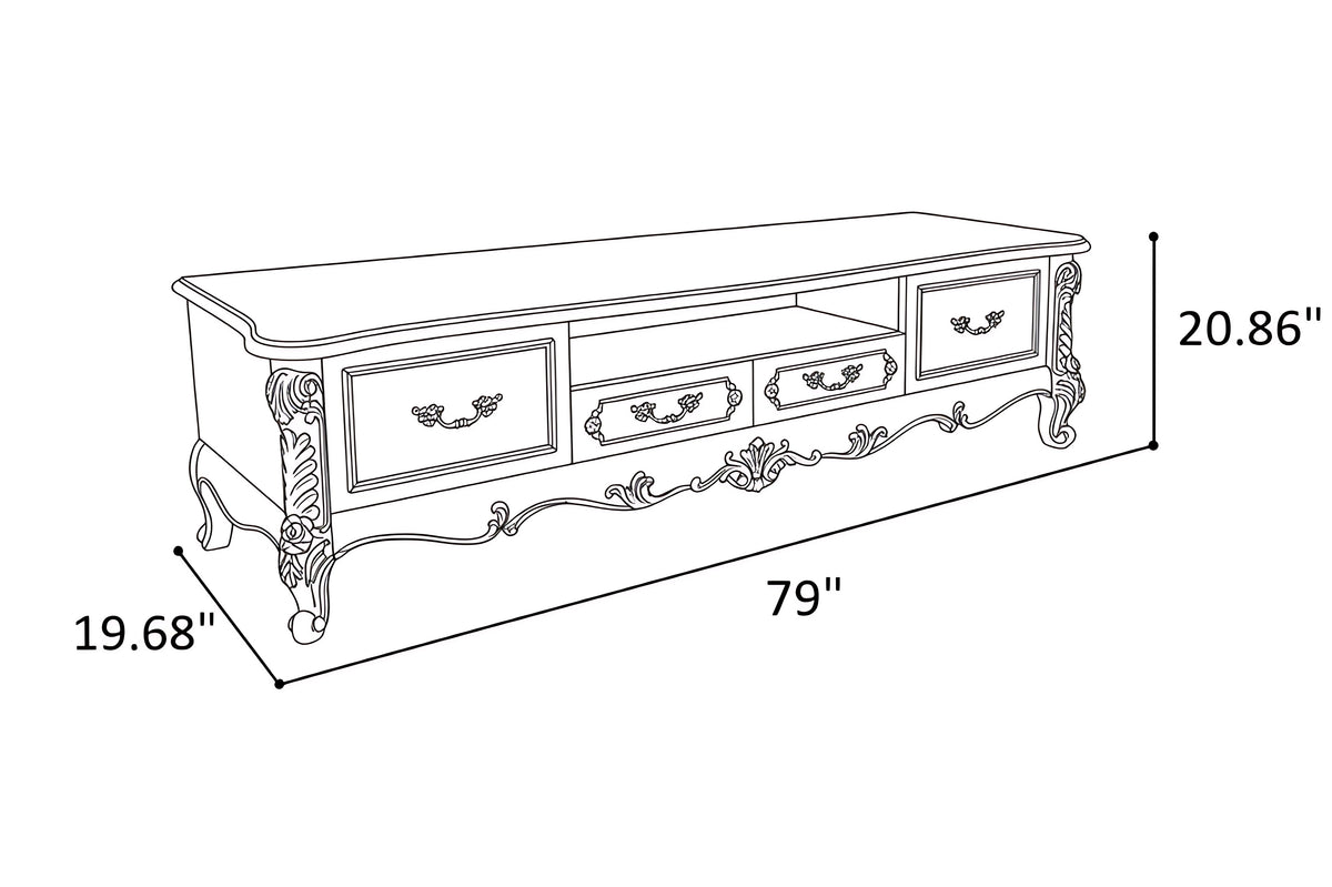 Traditional European Wooden TV Stand