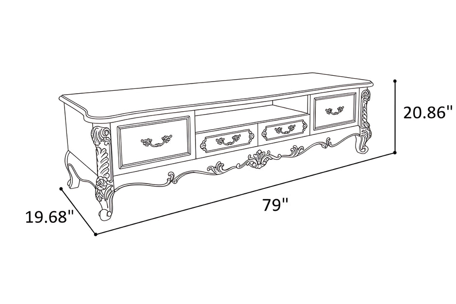 Traditional European Wooden TV Stand