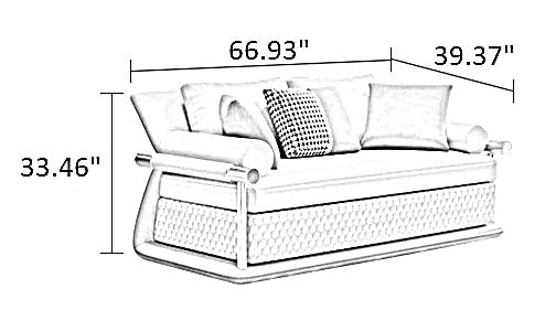 3-Piece Leather Living Room Sofa Set / Ruchi