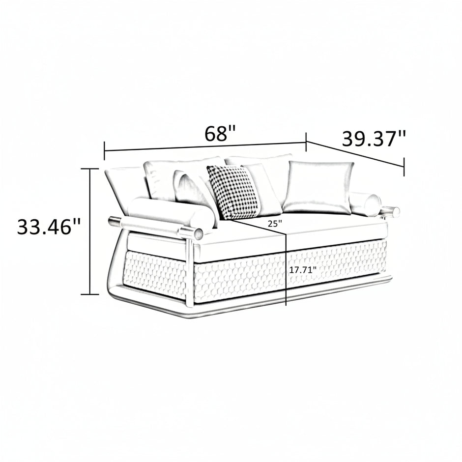 3-Piece Leather Living Room Sofa Set