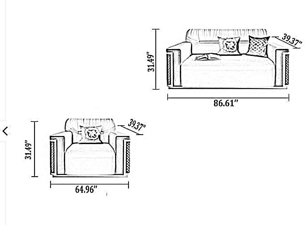 3 Piece Leather Sofa Set For Living Room / Ruchi