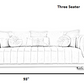 3 Piece Velvet Modern Sofa Set / Ruchi
